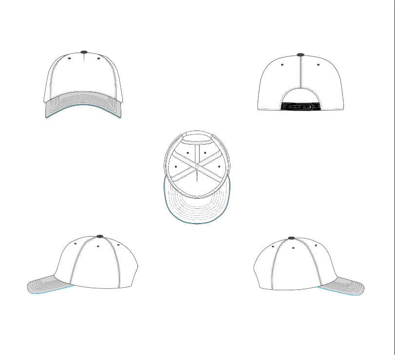 Plantillas de gorras en 2D